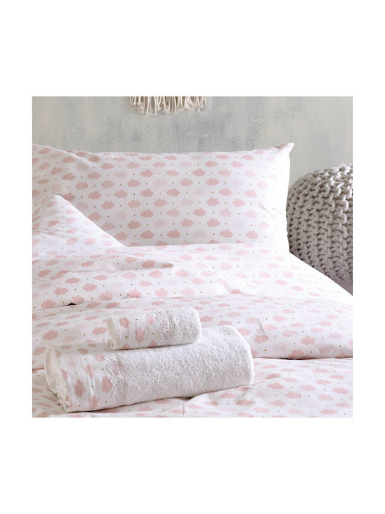 Rythmos Sheet Set Single Cotton Cloudy Pink 160x260cm 3pcs