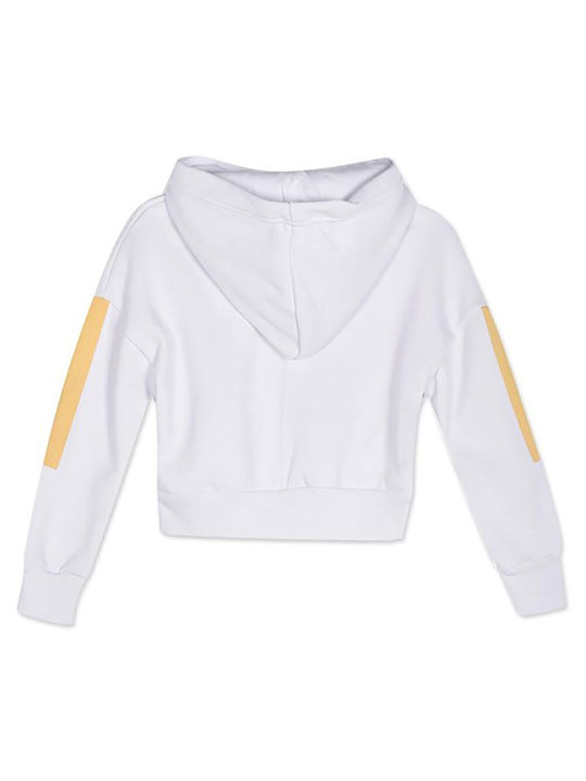 BodyTalk Kids Cropped Sweatshirt with Hood White