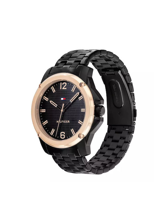 Tommy Hilfiger Jason Watch Battery with Black Leather Strap