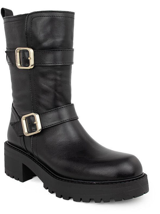 Alpe Leder Damen Knöchelstiefel Schwarz