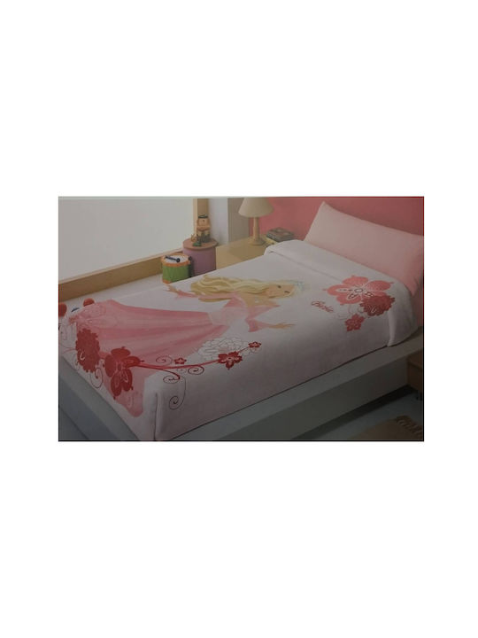 Manterol Casa Одеяло Флийс Barbie Розов 160x240cm