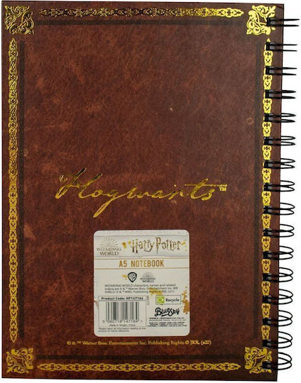 Blue Sky Studios Harry Potter Hogwarts Notebook Σημειωματάριο Σπιράλ A5 Κόκκινο