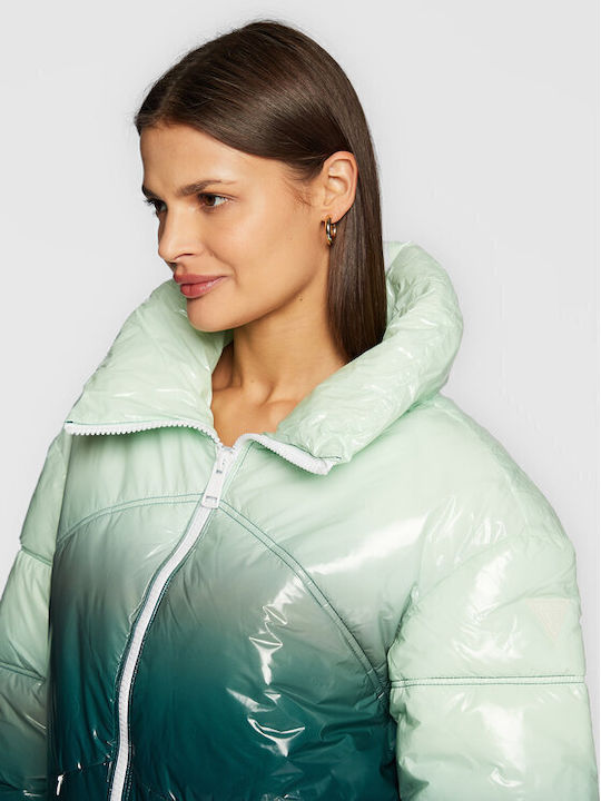Scurtă Jachetă de femei Puffer White/Green