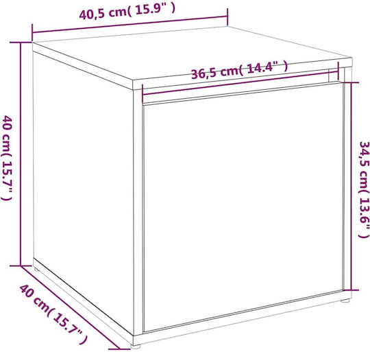 Scaune Camera de zi Cu spațiu de depozitare Lemn Smoky Oak 40.5x40x40buc