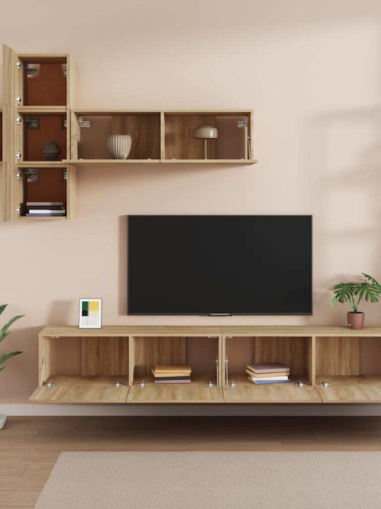 Wohnzimmer TV-Einheit Sonoma Δρυς 7τμχ L100xB30xH30cm