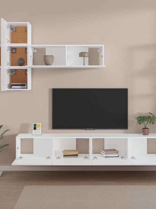 Wohnzimmer TV-Einheit Λευκό 7τμχ L100xB30xH30cm