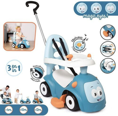 Smoby Maestro II Balade Baby Lauflernhilfe Ride On mit Elterngriff für 12+ Monate Blau