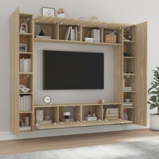 Животно помещение ТВ единица Sonoma Oak 8pcs Д80xШ30xВ30бр