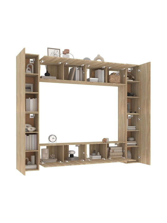 Living Room TV Unit Sonoma Oak 8pcs L80xW30xH30cm