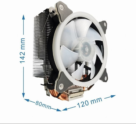 Gembird CPU-HURACAN-ARGB-X130 Ψύκτρα Επεξεργαστή για Socket 115x/1200/775 με ARGB Φωτισμό