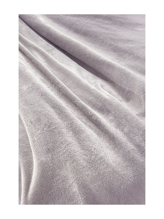 Guy Laroche Velvet Blanket Set Fleece Single 160x220cm with Decorative Pillow Melange