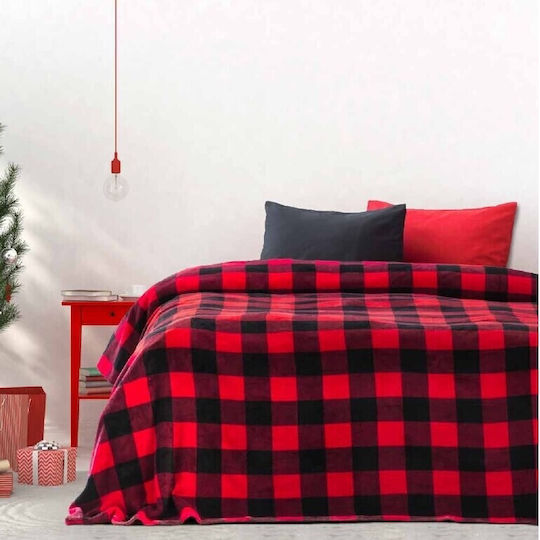 Kocoon Jolly Κουβέρτα Fleece Υπέρδιπλη 220x240εκ. Κόκκινη