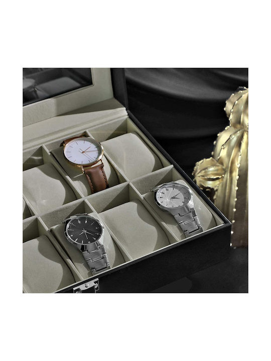Songmics Watch Case for 12 Watches Black JWB12BE