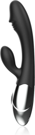 Dream Love Black & Silver Kaleb Δονητής Rabbit Stimulating Vibe 20cm Μαύρος