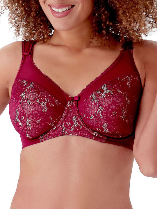 Berlei B521, Bra minimiser for large breasts with underwire, without support BORDO