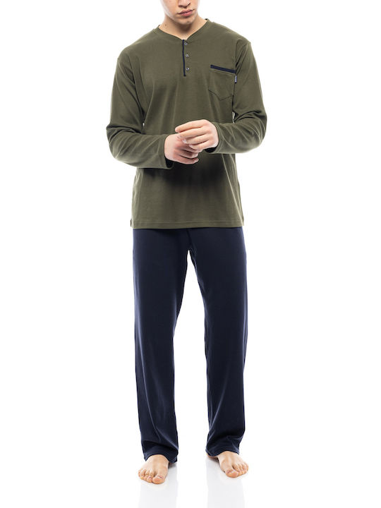 Ulisse - Men's Pajamas with Padded Pajamas (WN-M111-Forest) Khaki