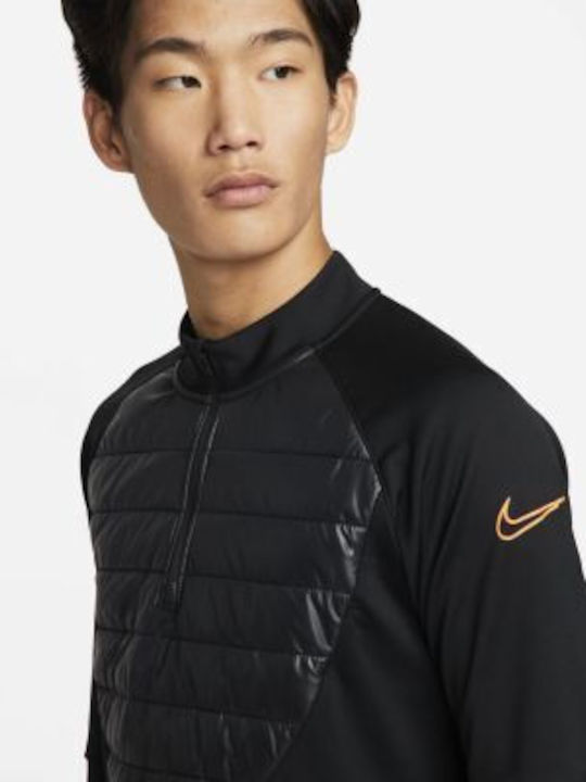 Nike Therma-FIT Academy Winter Warrior Men's Athletic Long Sleeve Blouse with Zipper Black