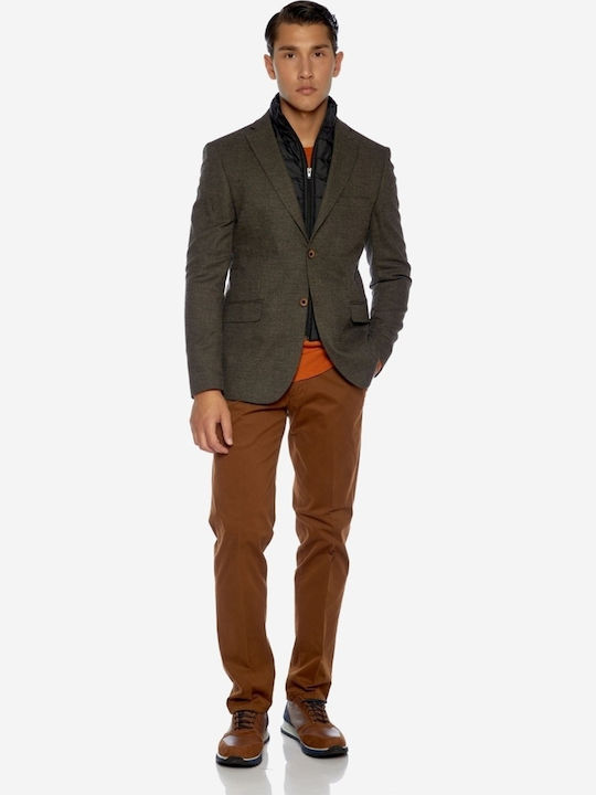 Men's Winter Suit Jacket Regular Fit Brown
