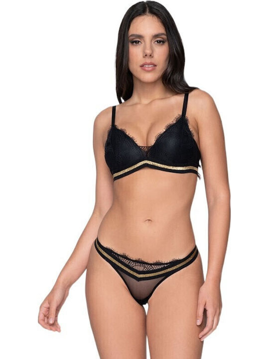 Cherry Negru Sutien Push Up fără Baloane