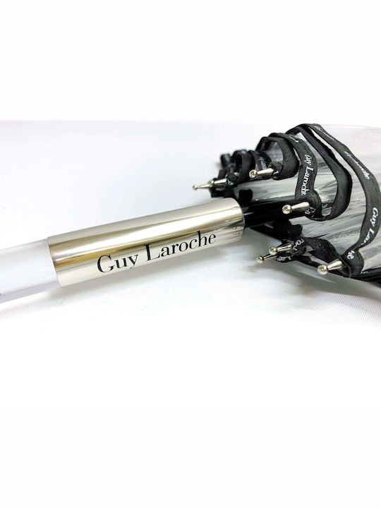 Guy Laroche Windproof Automatic Umbrella with Walking Stick Transparent