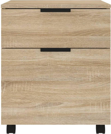 Kabinett Büro mit Rädern Brown Oak 45x38x54cm