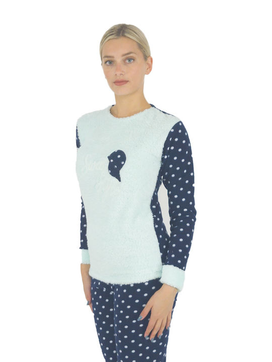 Women's fleece pajamas sweet style mint W23