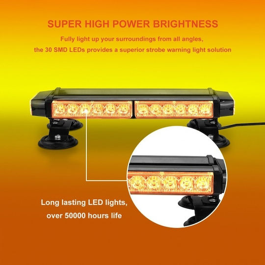 Flexzon Car Signaling Bar LED 12V Waterproof 40cm with Orange Lighting