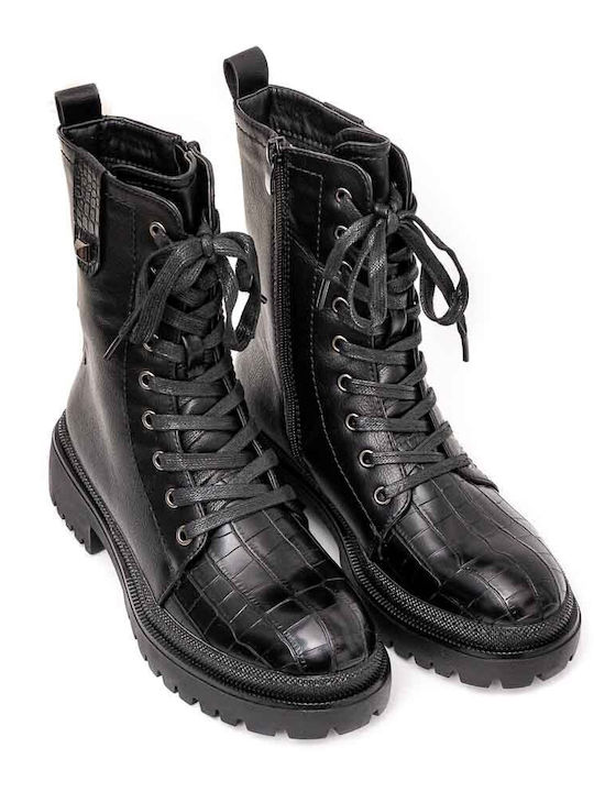 Black boot with croc POLITIS