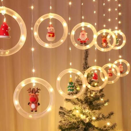 125 Светлини LED 3m. Топъл бял тип Завеса 1бр
