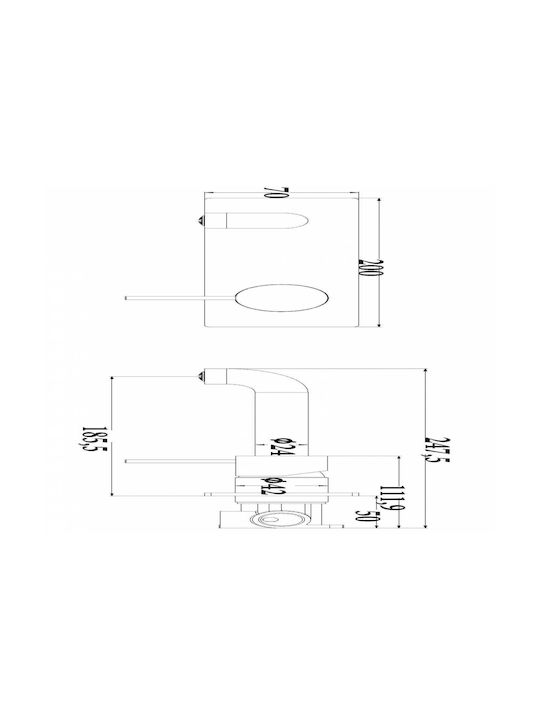 Sparke Musa Built-in Mixer & Spout Set for for Bathroom Sink 1 Exit White