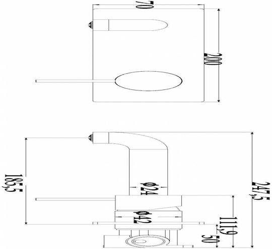Sparke Musa Built-in Mixer & Spout Set for for Bathroom Sink 1 Exit White
