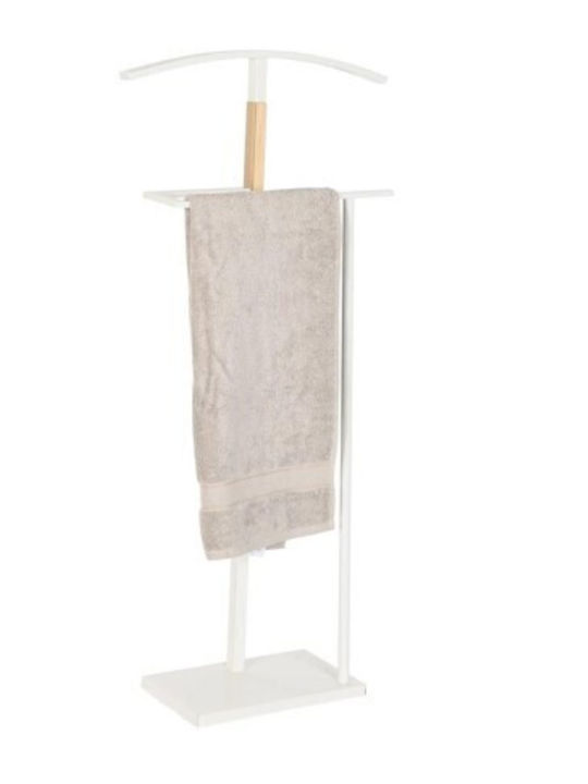 DKD Home Decor Freestanding Coat Rack Metallic White 48x20x106.5cm