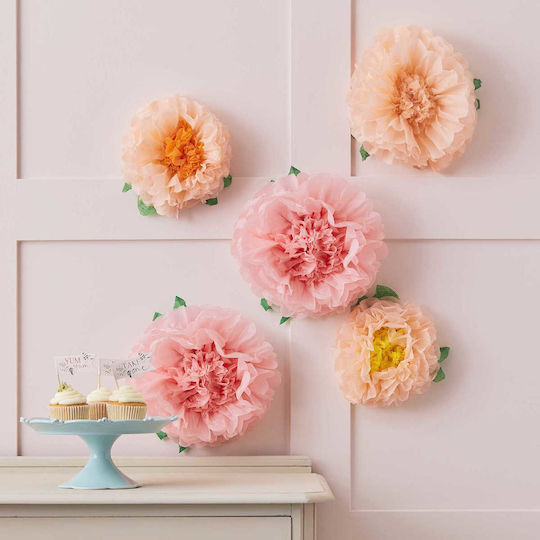 Ginger Ray Paper Party Decorations Flower Decoration Set for Party 5 Pieces