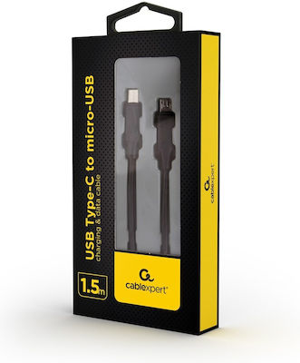 Gembird USB 2.0 Cable USB-C male - micro USB-A male Black 1.5m (CC-USB2-CMMBM-1.5M)