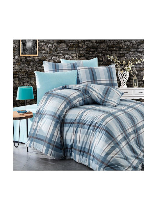Dimcol Εκάβη Μαξιλαροθήκη με Φάσα 421 Sky Blue 50x70εκ.
