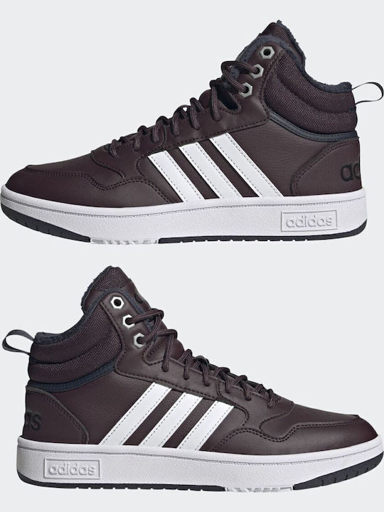 Hoops Hoops Mid 3 Kids Sports Shoes Basketball with Laces Shadow Maroon / Cloud White / Legend Ink