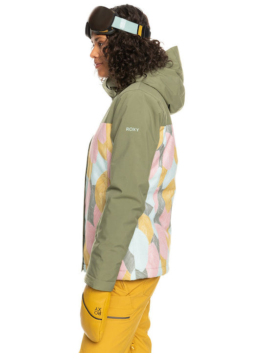 Roxy Galaxy Print Block Insulated ERJTJ03402-TPC1 Γυναικείο Μπουφάν για Σκι & Snowboard Πράσινο