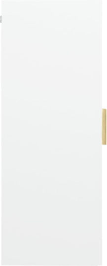 Wall Living Room Display Cabinet made of Particleboard with Glass White 69.5x34x90cm