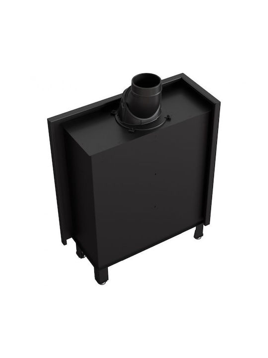 Kratki Lucy 14 Slim L BS Black Ενεργειακό Τζάκι Ξύλου 10kW Αριστερή Γωνία με Ανοιγόμενη Πόρτα