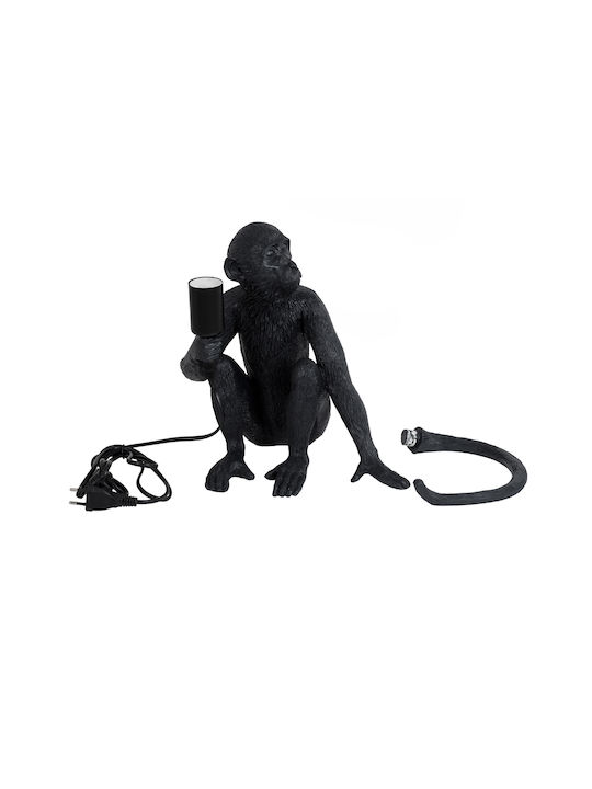 GloboStar Apes Decorative Lamp Figure with Socket for Bulb E27 Black
