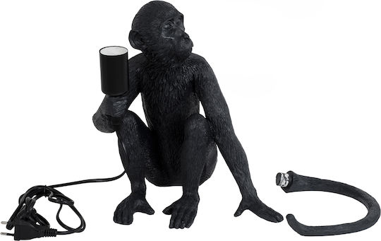 GloboStar Apes Lustră Decorativă Figura cu Soclu pentru Bec E27 Negru