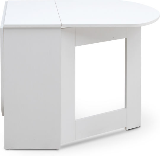 Winslet Table Dining Room Extendable Collapsible Wooden White 117(+80)x80x76cm