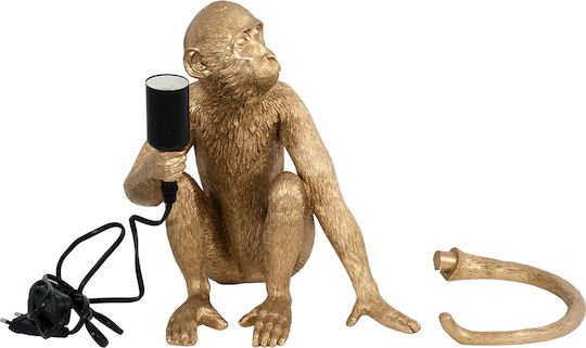 GloboStar Apes Decorative Lamp Figure with Socket for Bulb E27 Gold