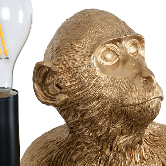 GloboStar Apes Decorative Lamp Figure with Socket for Bulb E27 Gold