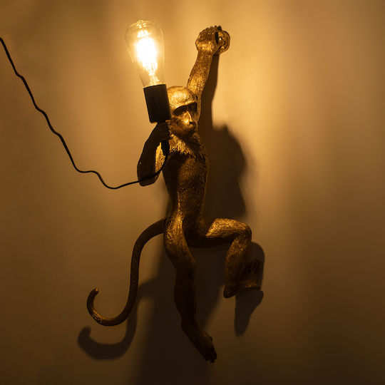 GloboStar Apes Φωτιστικό Τοίχου Πρίζας Χρυσό 34x61x61εκ. GloboStar Apes Φωτιστικό Τοίχου Πρίζας Χρυσό 34x61x61εκ.