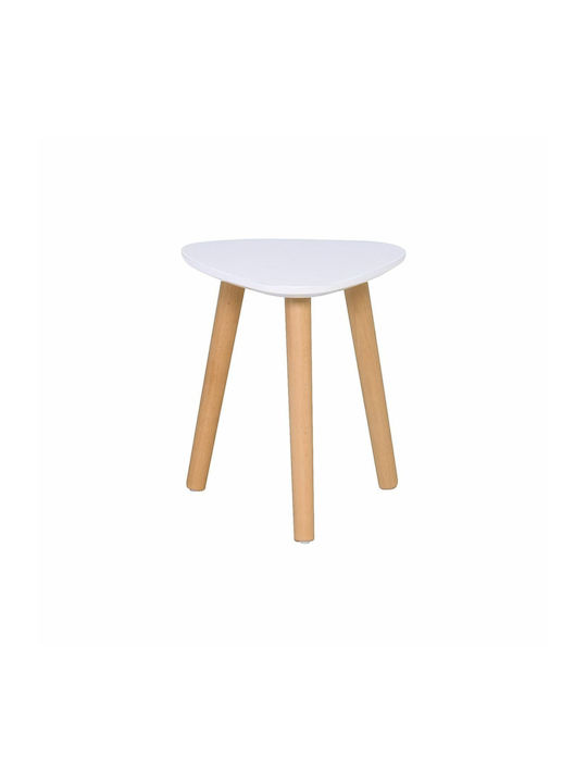 Oval Side Table Fine Wooden Beige L35xW30xH30cm.