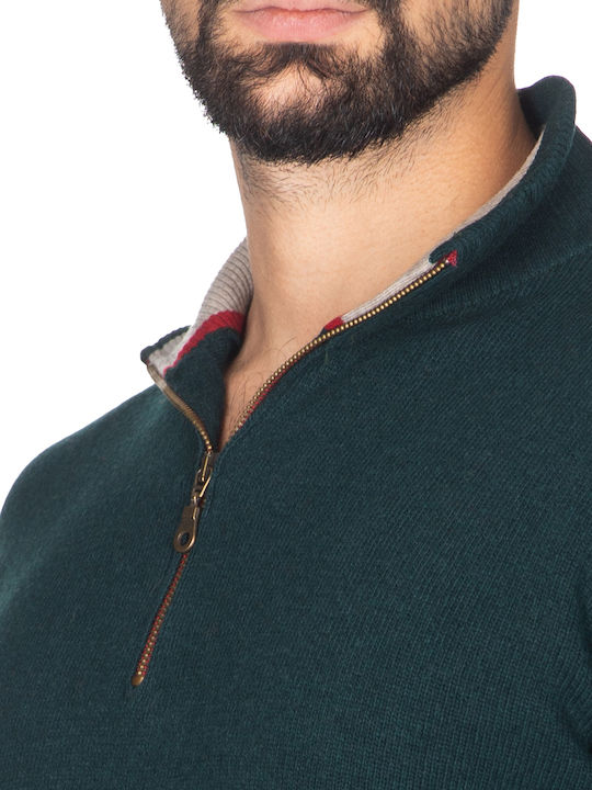 Men's wool sweater with collar and zipper - Cypress 3790A