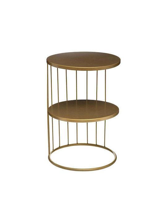 Round Metal Side Table Gold L37xW37xH52cm