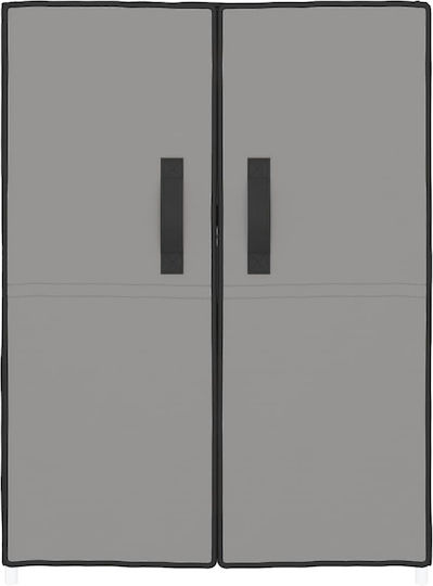 Fabric Shoe Organizer with 4 Shelves Gray 60x28x90cm