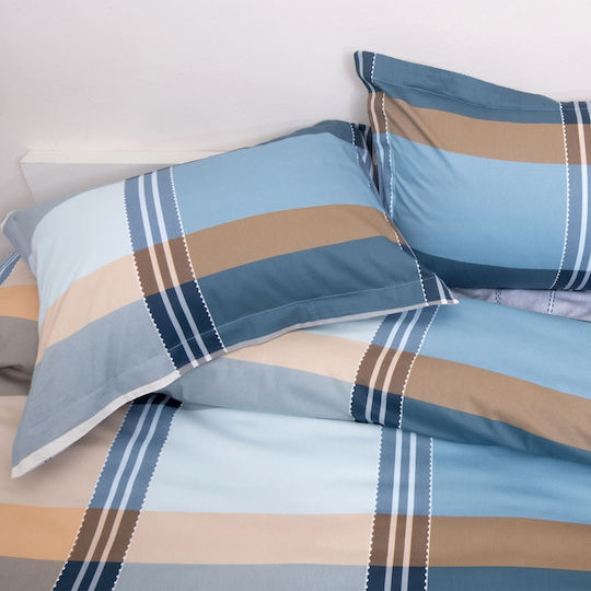 Viopros Sheet Sets Queen with Elastic 160x200+25cm. Emma Petrol 4pcs